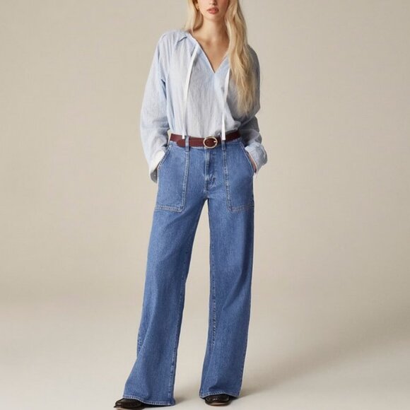 J. Crew Camp-pocket wide-leg jean 31 - Picture 1 of 13